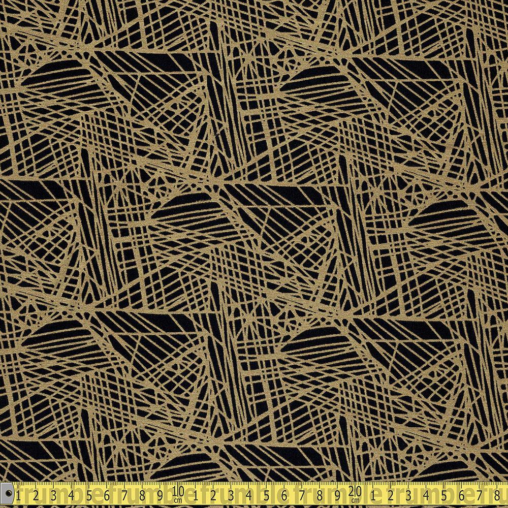 RJR Fabrics - Shiny Objects - Metallic Fiberglass - Black Gold Carbon Sewing and Dressmaking Fabric