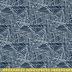 RJR Fabrics - Shiny Objects - Metallic Fiberglass - Navy Silver Sewing and Dressmaking Fabric