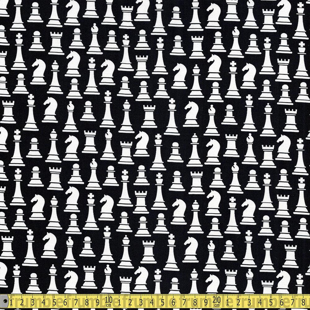 Robert Kaufman - Checkmate - Pieces Black Sewing and Dressmaking Fabric