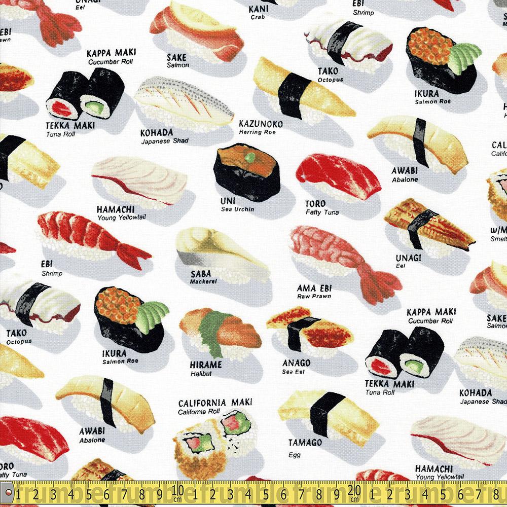 Robert Kaufman - Chopsticks Please - Sushi White Sewing and Dressmaking Fabric