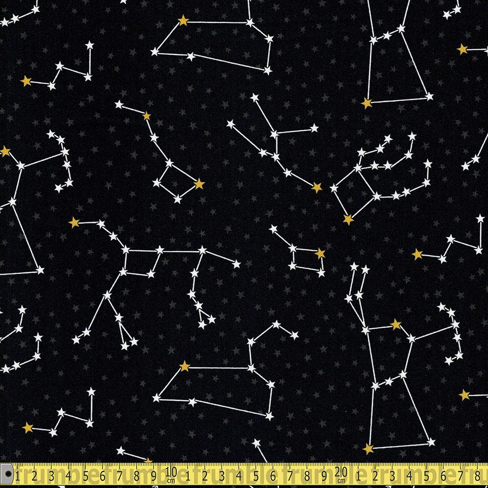 Robert Kaufman - Dino-soar - Constellations Black Sewing Fabric