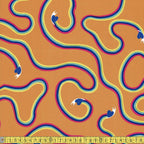 Robert Kaufman - Escargot For It - Rainbow Snail Tangerine Sewing and Dressmaking Fabric