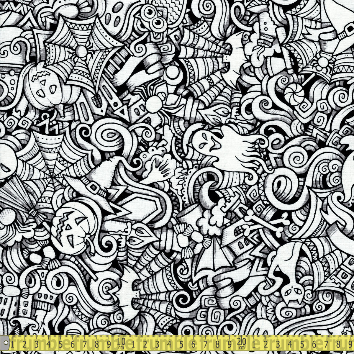 Robert Kaufman - Glow in The Dark Lights Out Grafitti - Licorice Sewing and Dressmaking Fabric