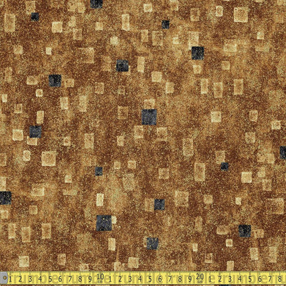 Robert Kaufman - Gustav Klimt - Metallic Squares Gold Sewing Fabric