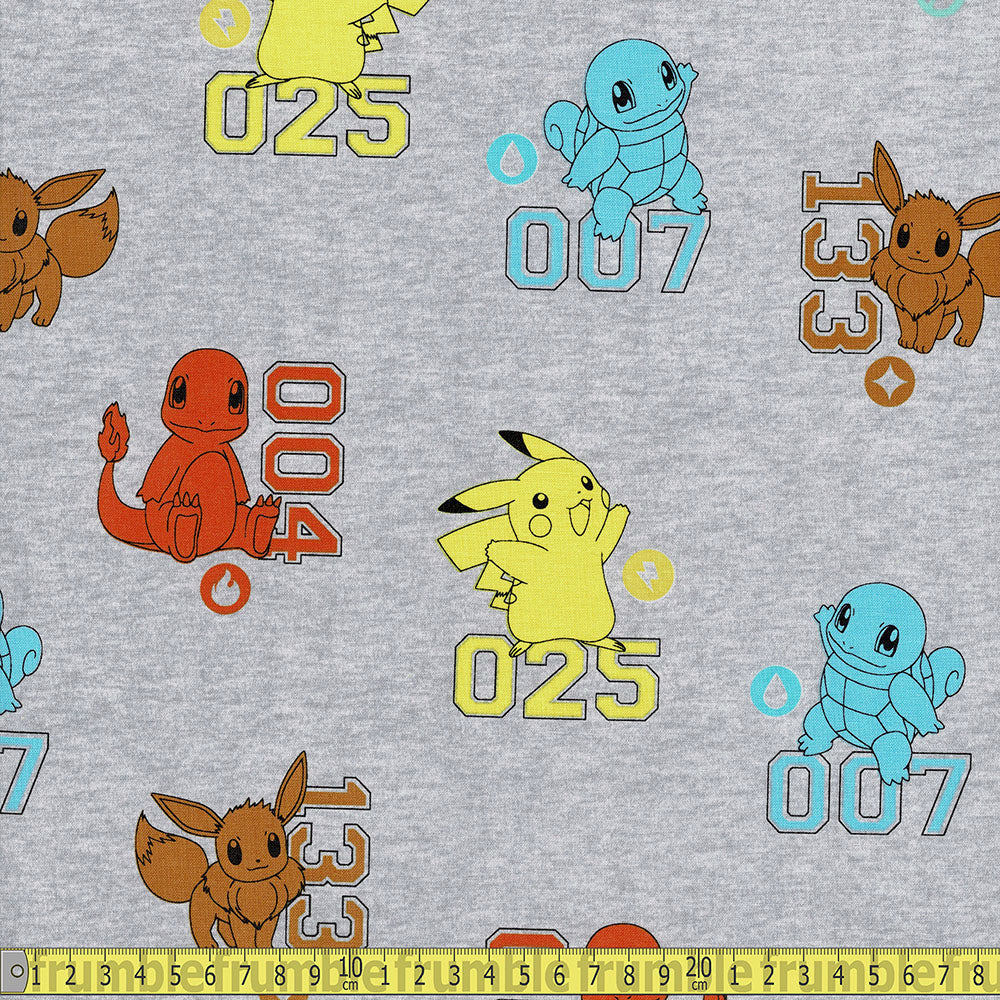Robert Kaufman - Licensed Pokemon - Poke Numbers Multi Sewing and Dressmaking Fabric