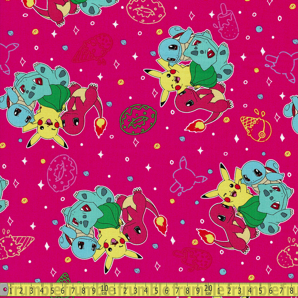 Robert Kaufman - Licensed Pokemon - Sweet Treats Pink Sewing and Dressmaking Fabric