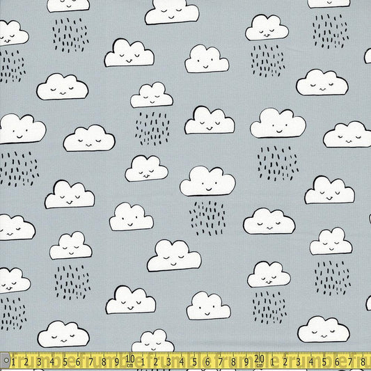 Robert Kaufman - Neighborhood Pals - Clouds Grey Sewing Fabric