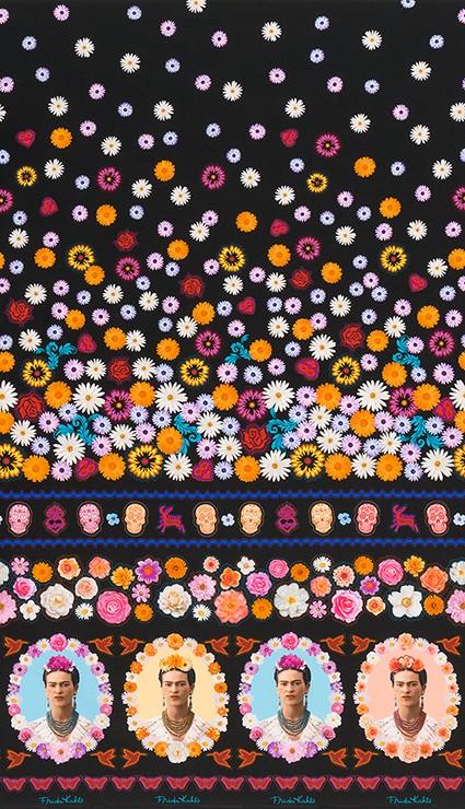 Frida Kahlo Border Black - Frumble Fabrics