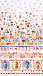 Frida Kahlo Border White - Frumble Fabrics