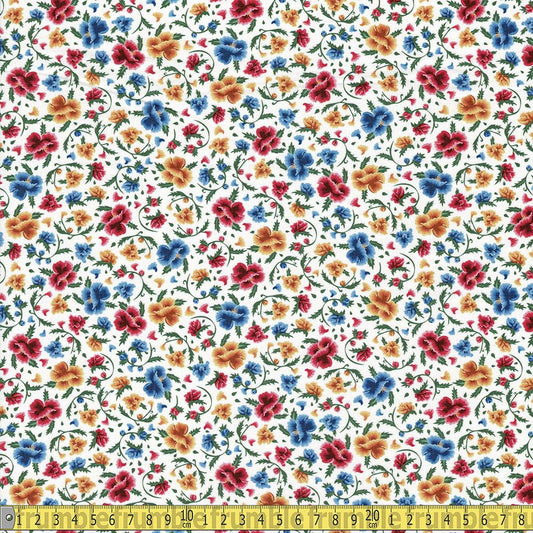 Frida Kahlo Ditsy Floral White - Frumble Fabrics