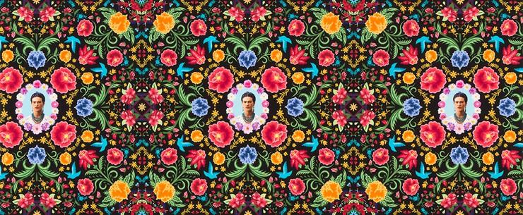 Frida Kahlo Floral Garden Black - Frumble Fabrics