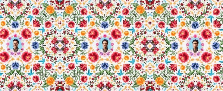 Frida Kahlo Floral Garden White - Frumble Fabrics