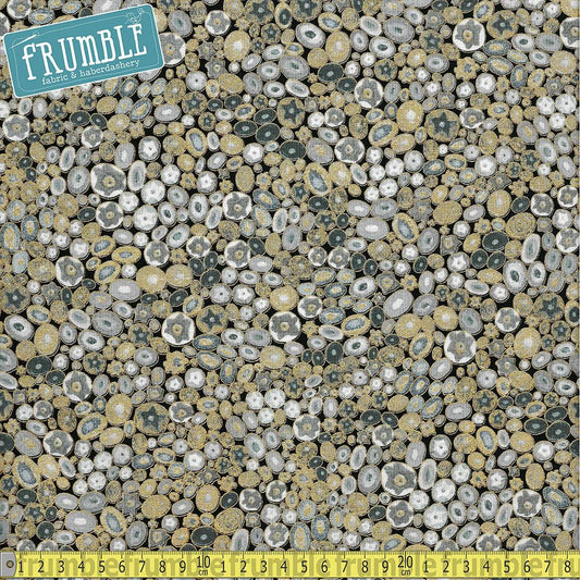 Gustav Klimt Millefiori Grey Metallic - Frumble Fabrics