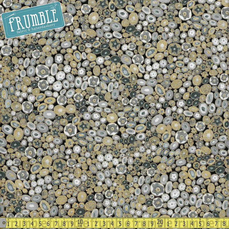 Gustav Klimt Millefiori Grey Metallic - Frumble Fabrics