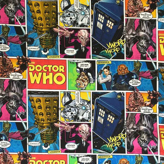 Doctor Who Comic Strip Multi - Frumble Fabrics