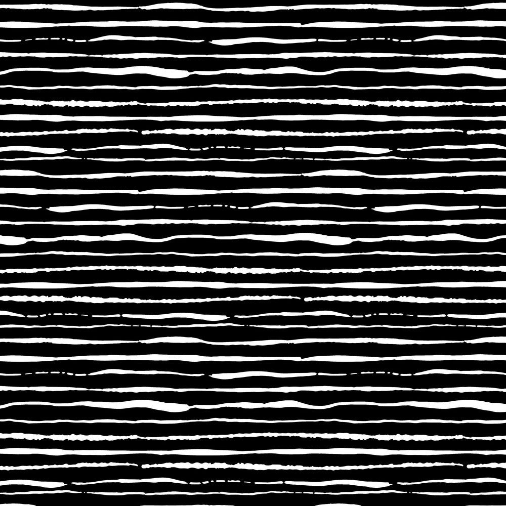 Scribble Stripes - GOTS Organic Printed Jersey - Black Sewing and Dressmaking Fabric
