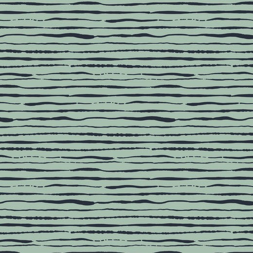 Scribble Stripes - GOTS Organic Printed Jersey - Light Mint Sewing and Dressmaking Fabric