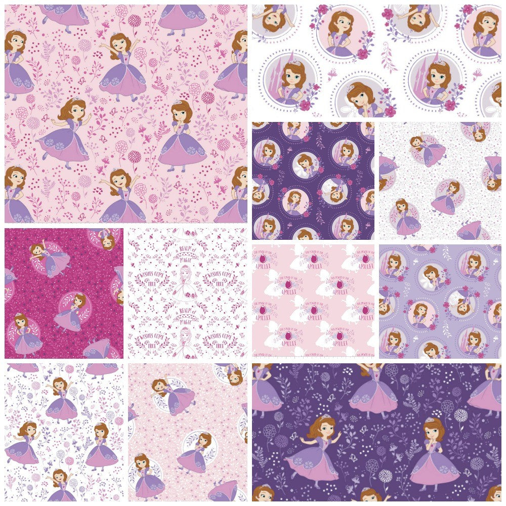 Disney's Sofia The First Fabric FQ Bundle - Frumble Fabrics