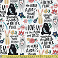 Springs Creative - Character Love Quotes - Multi Sewing and Dressmaking Fabric