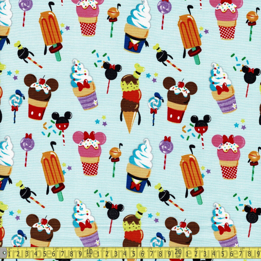Springs Creative - Disney Mickey Ice Cream Toss Blue Sewing and Dressmaking Fabric