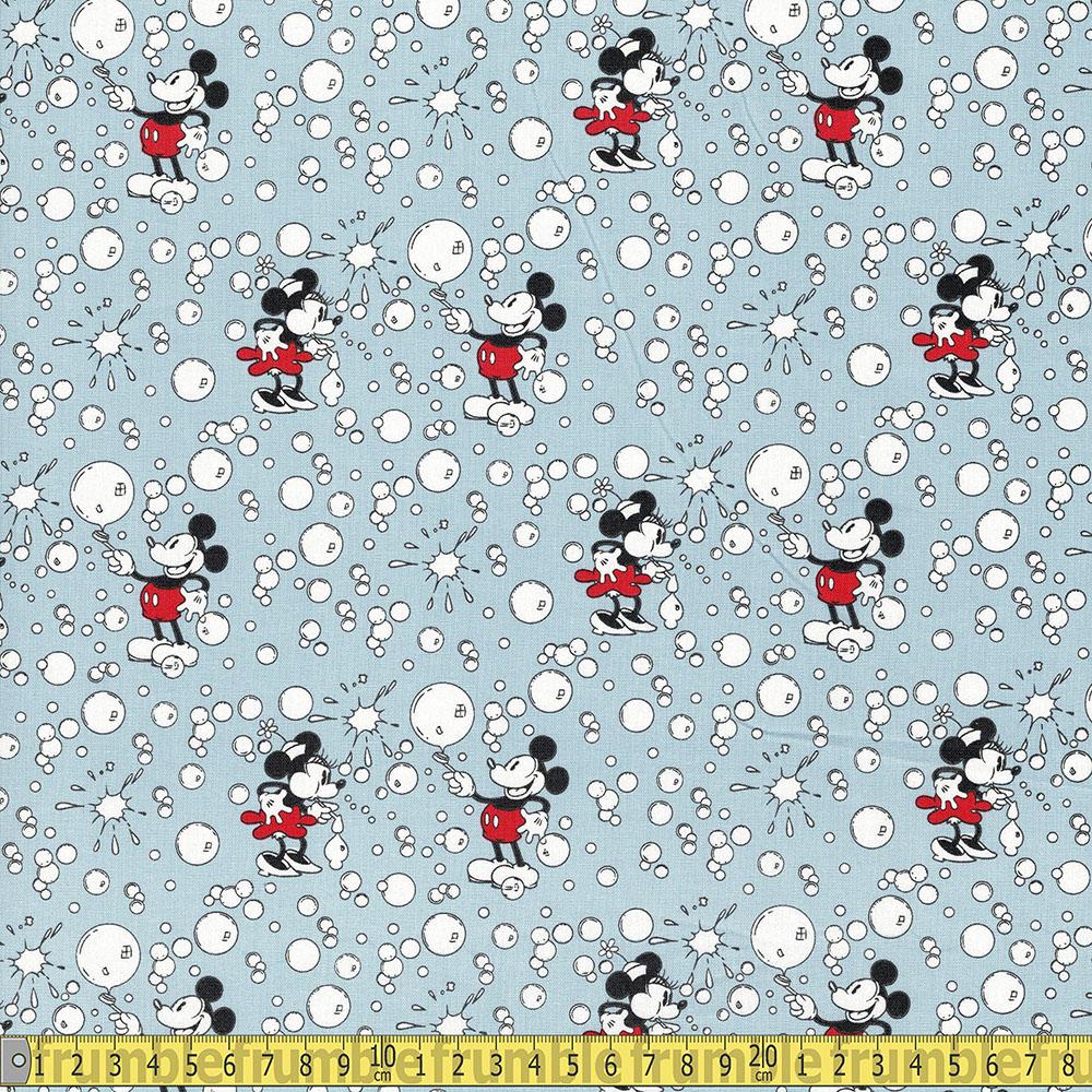 Springs Creative - Mickey And Minnie Bubbles - Grey Sewing Fabric