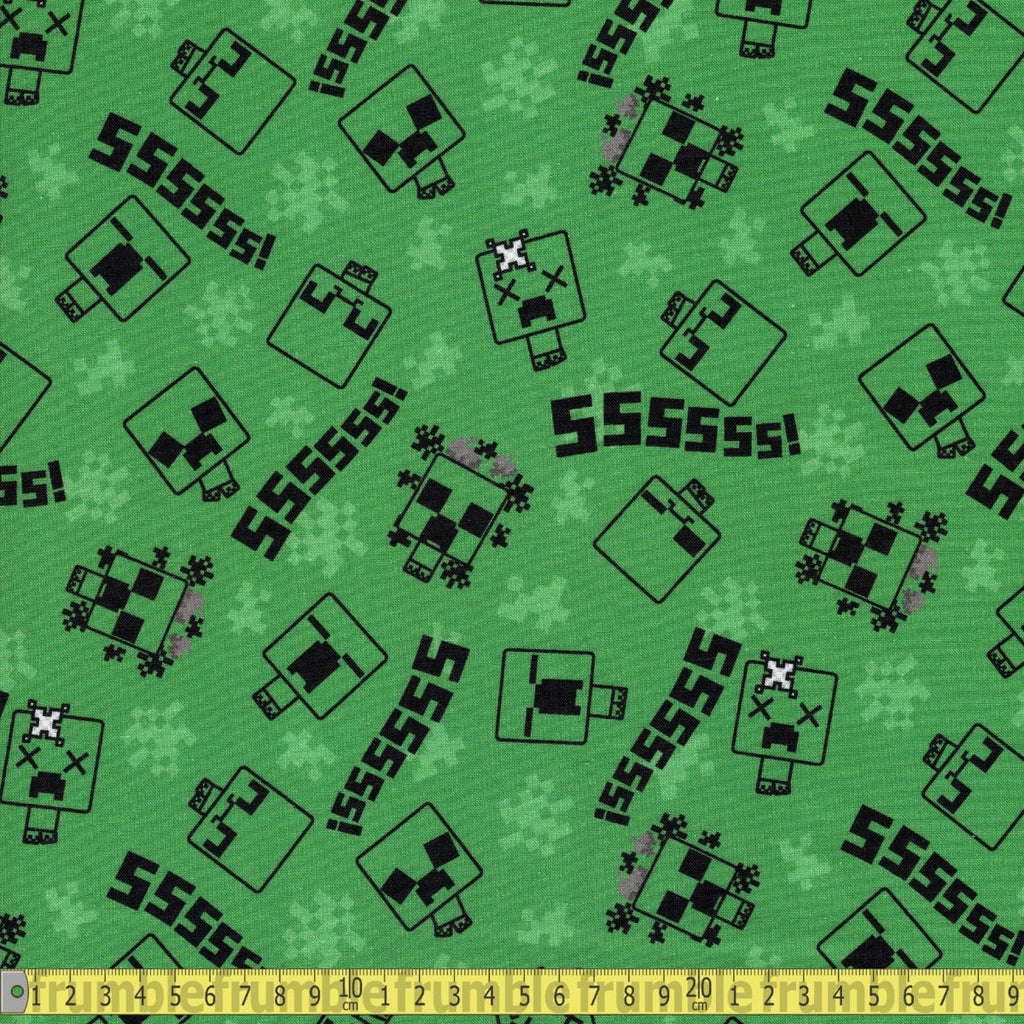 Springs Creative - Minecraft Chibi Creeper Green Sewing and Dressmaking Fabric