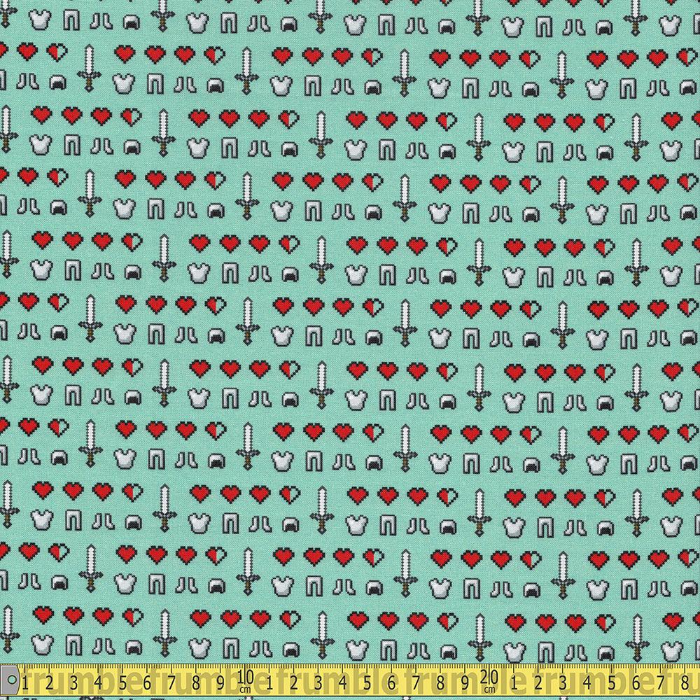 Springs Creative - Minecraft Icons - Teal Sewing and Dressmaking Fabric