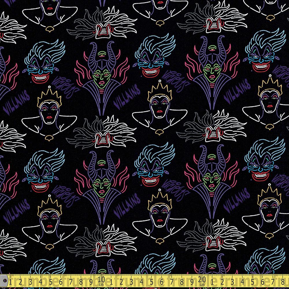 Disney Villains Outline Black - Frumble Fabrics