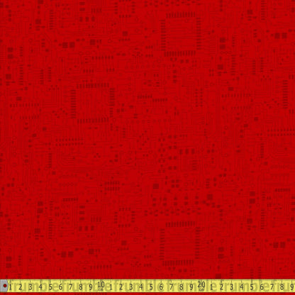 Studio E - Data Point Circuit Board Red - Sewing and Dressmaking Fabric