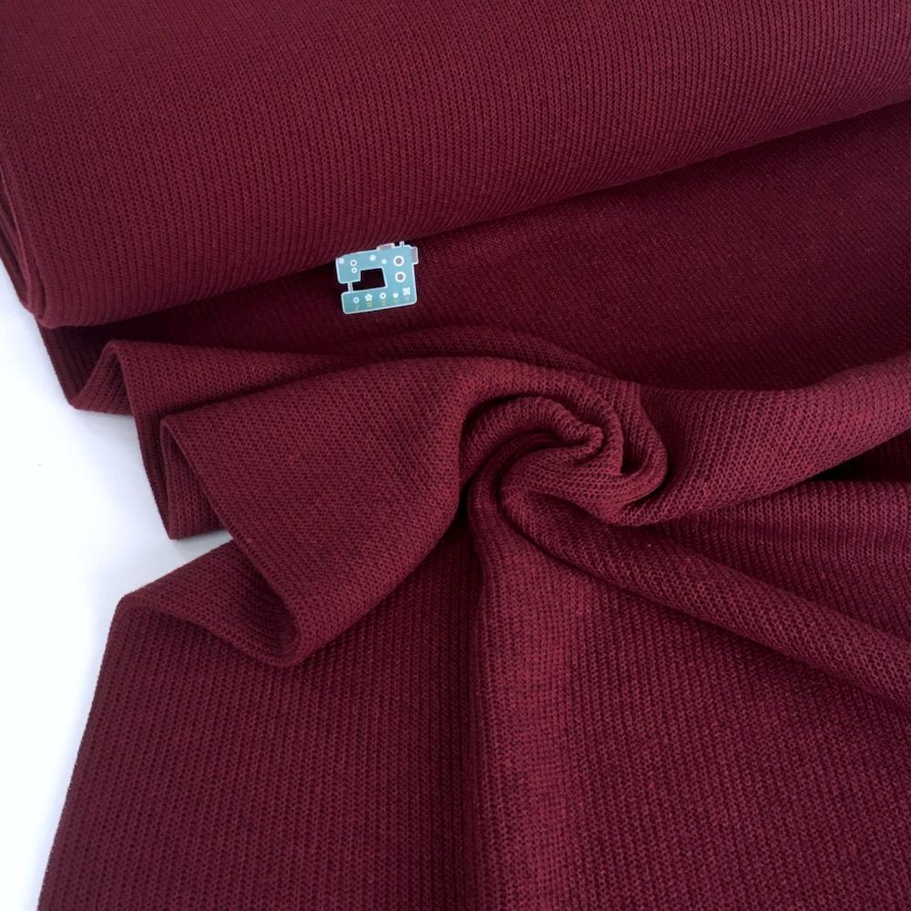 Sweater Knit - Recycled Cotton - Burgundy Sewing and Dressmaking Fabric