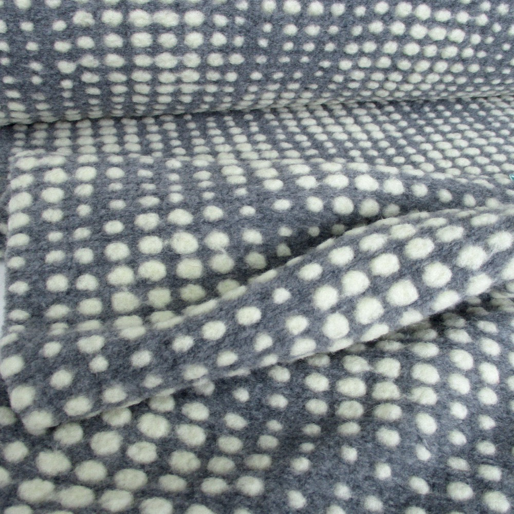 Textured Dots - Woollen Knitted Jacquard - Grey Sewing and Dressmaking Fabric