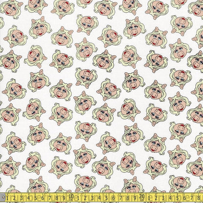 The Muppet Collection - Miss Piggy - White Sewing and Dressmaking Fabric