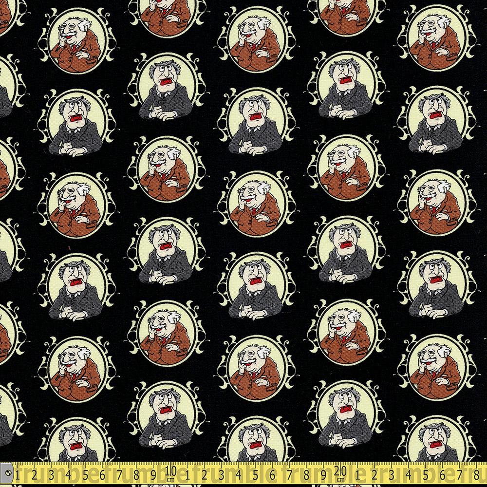 The Muppet Collection - Waldorf And Statler - Black Sewing and Dressmaking Fabric