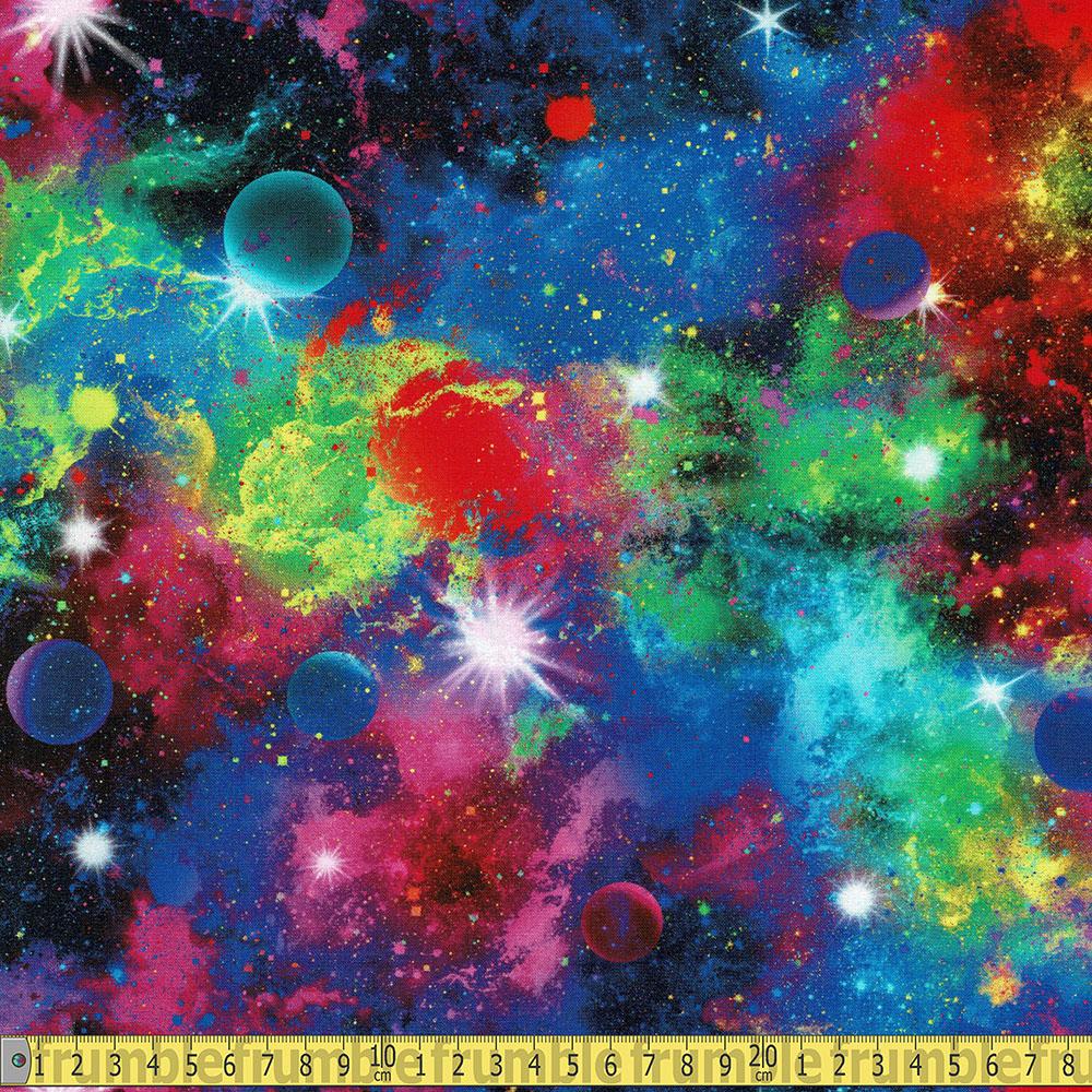 Timeless Treasures - Cosmic Celestial Space - Multi Sewing and Dressmaking Fabric