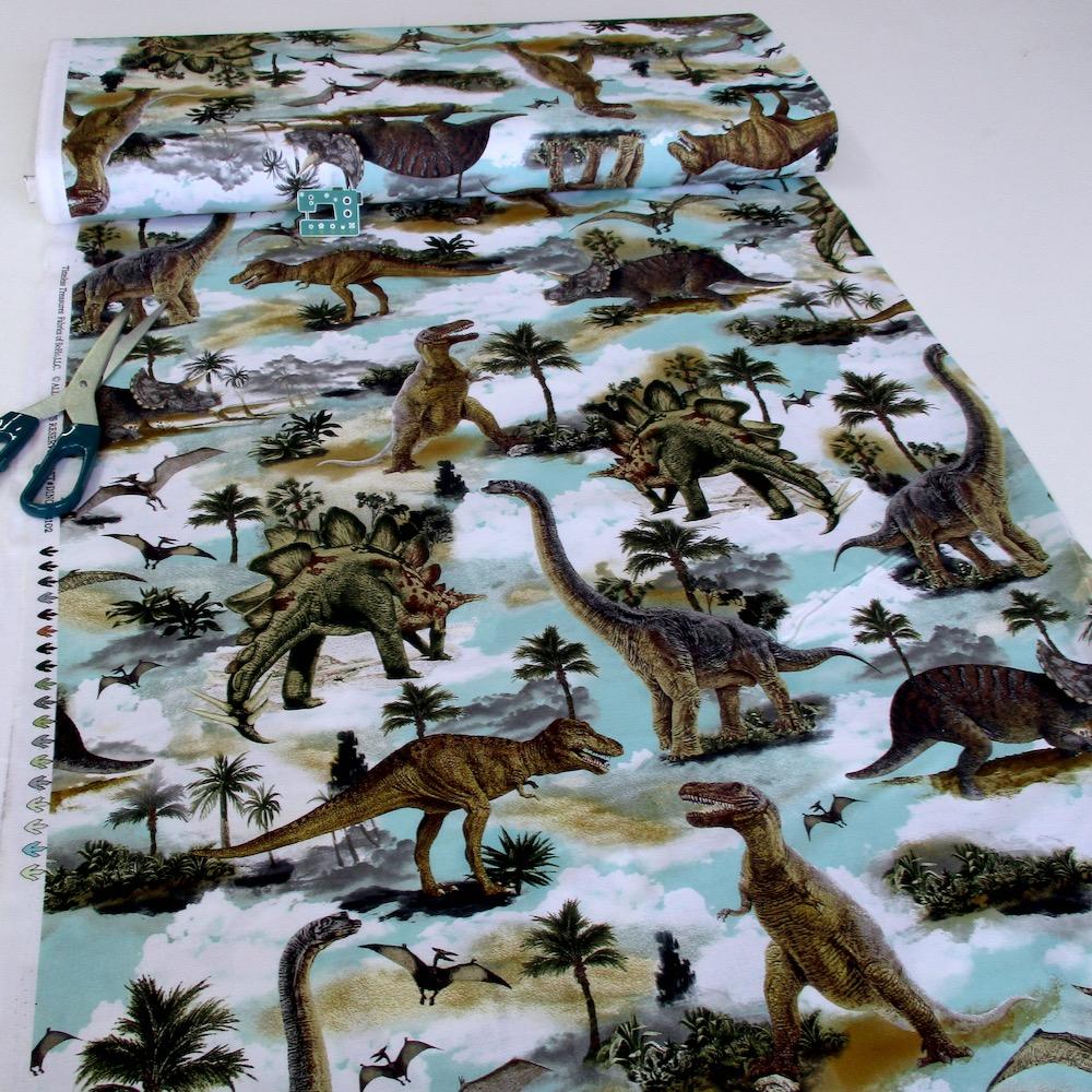 Timeless Treasures - Realistic Dinos Allover - Multi Sewing and Dressmaking Fabric