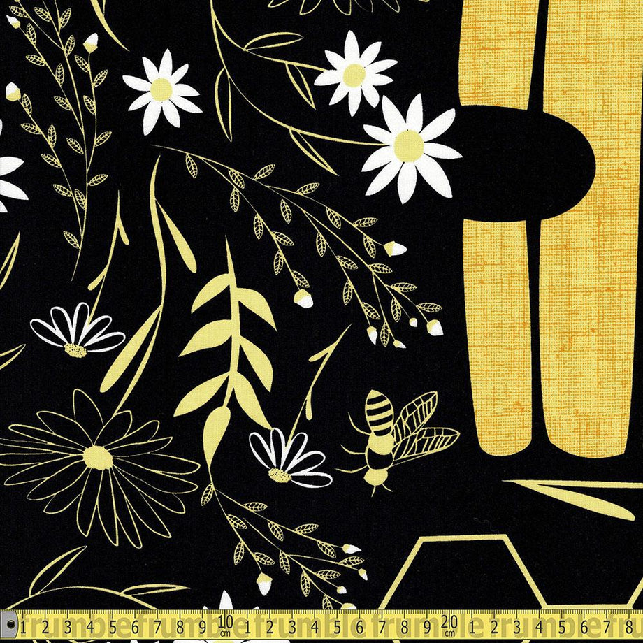 Black and Gold Bee Fabric