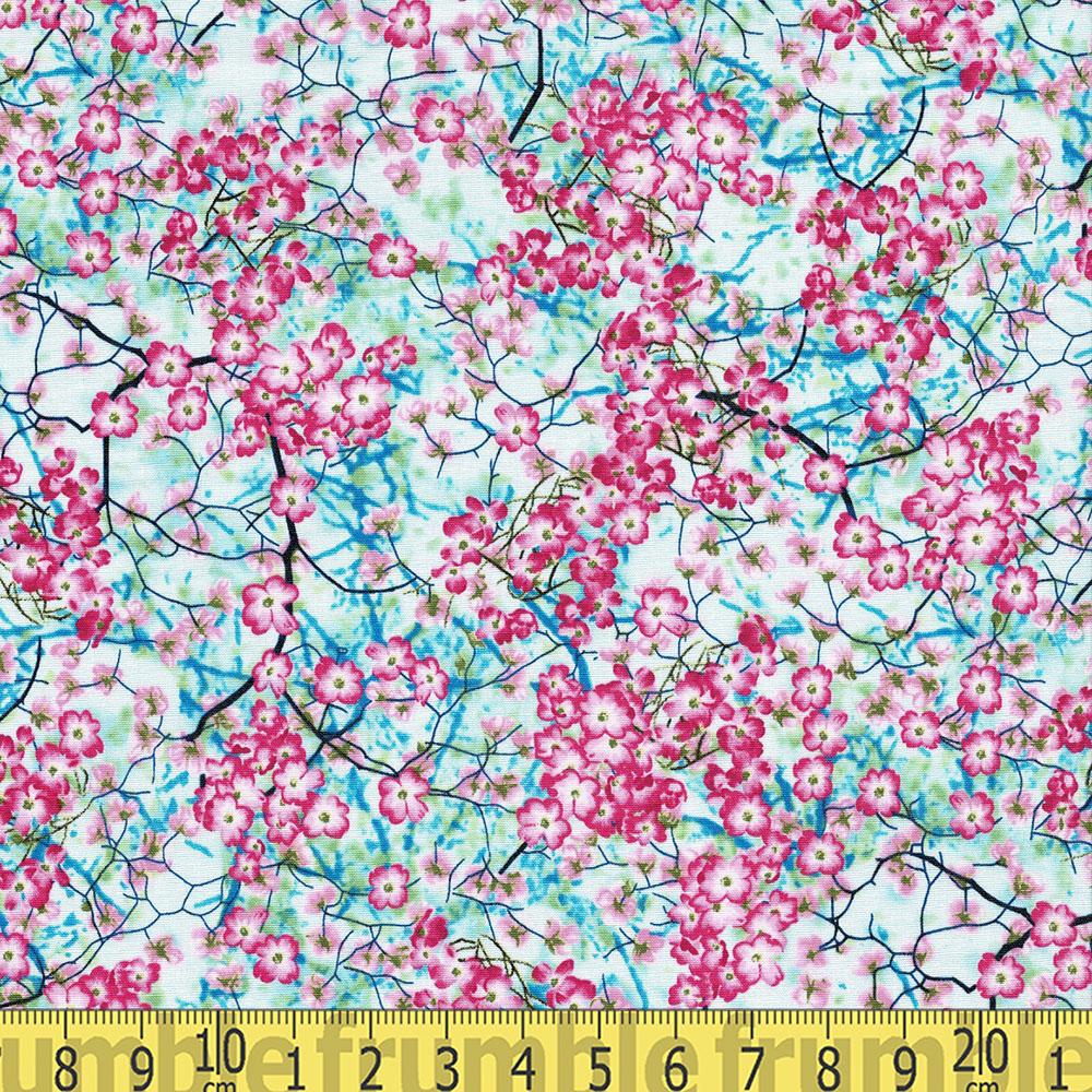 Blossom Flowery Sky Spring - Frumble Fabrics