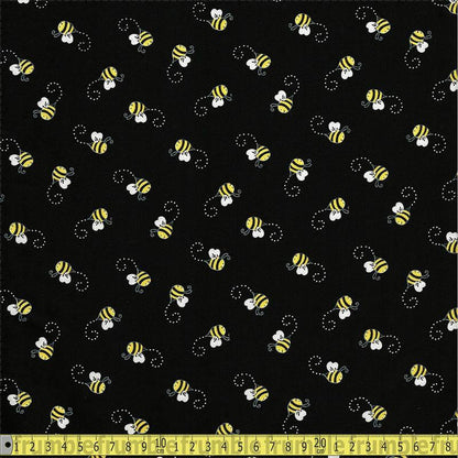 Buzzing Bees Black - Frumble Fabrics