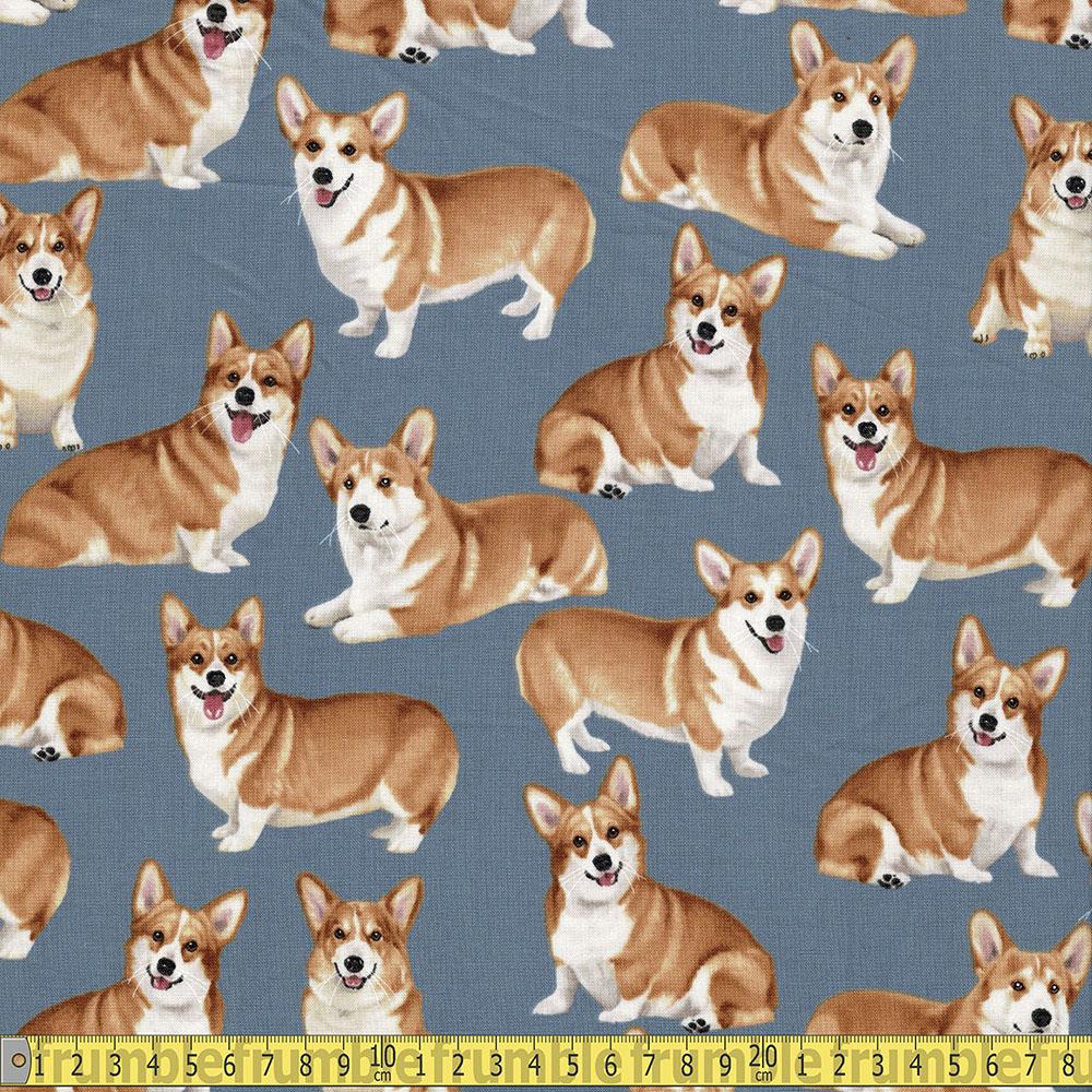 Corgis Grey - Frumble Fabrics