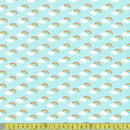 Timeless Treasures Fabric - Cute Rainbows - Aqua Sewing and Dressmaking Fabric