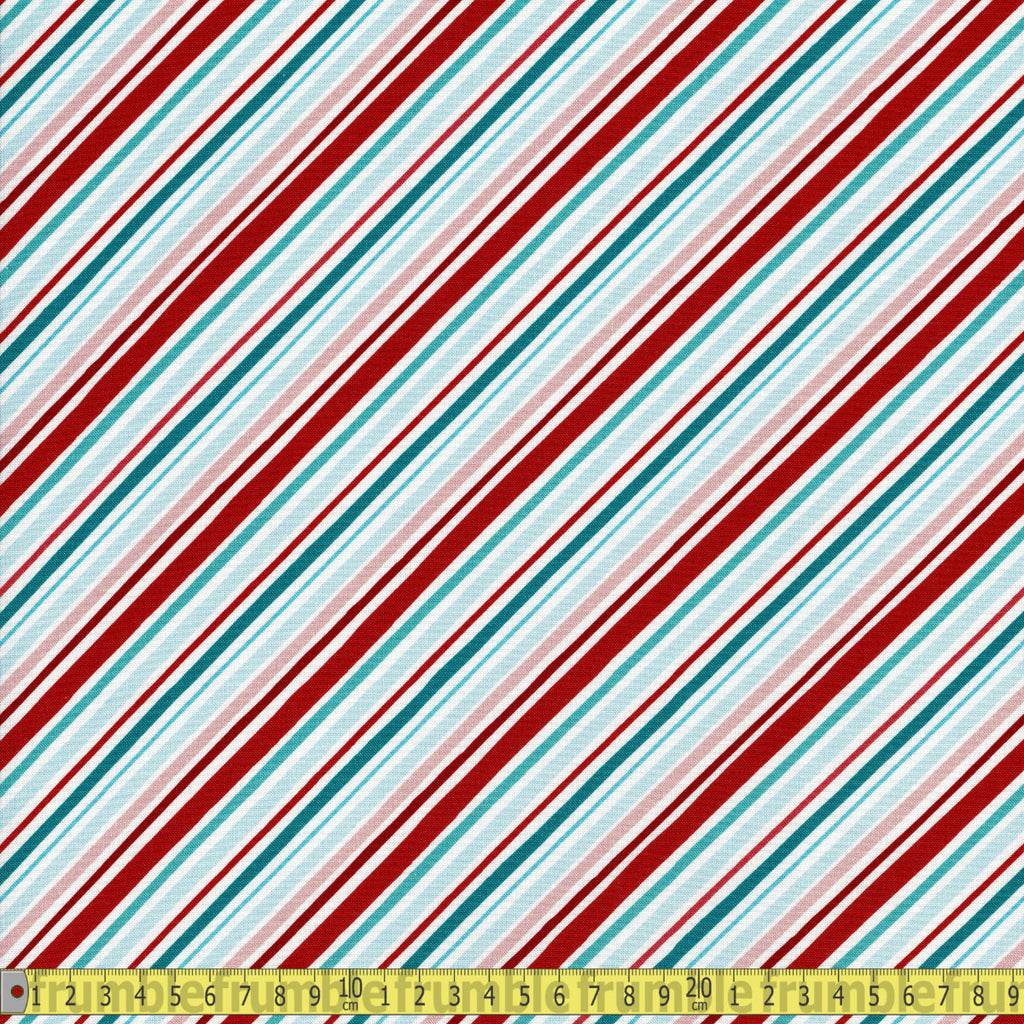 Timeless Treasures Fabric - Holiday Diagonal Stripes - Multi Sewing and Dressmaking Fabric