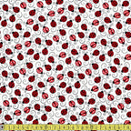 Timeless Treasures Fabric - Little Red Labybugs - White Sewing and Dressmaking Fabric
