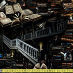 Timeless Treasures Fabric - Magic Haunted Library - Multi Sewing and Dressmaking Fabric