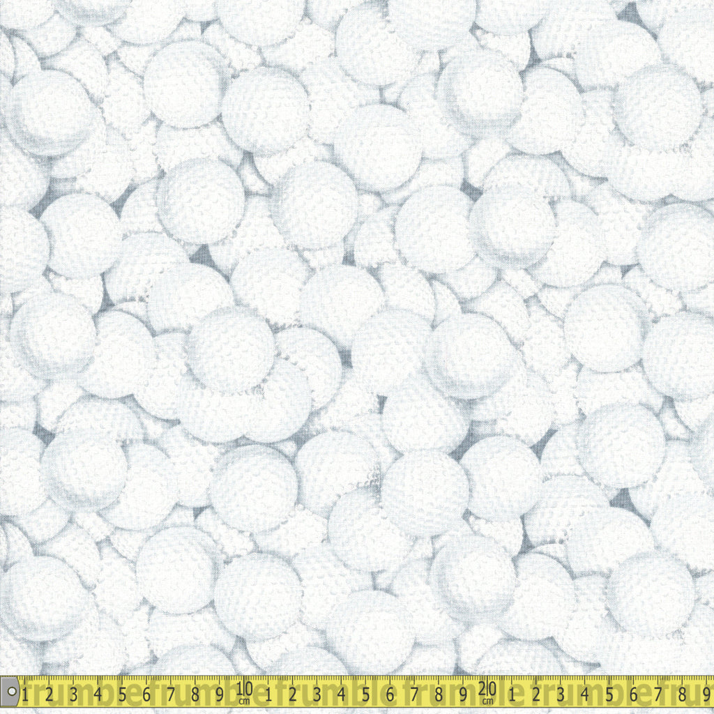 Timeless Treasures Fabric - Packed Golf Balls - White Sewing and Dressmaking Fabric