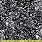 Timeless Treasures Fabric - Skateboarding Graffiti Mural - White Sewing and Dressmaking Fabric