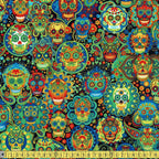 Kaleidoscope Skulls Multi - Frumble Fabrics