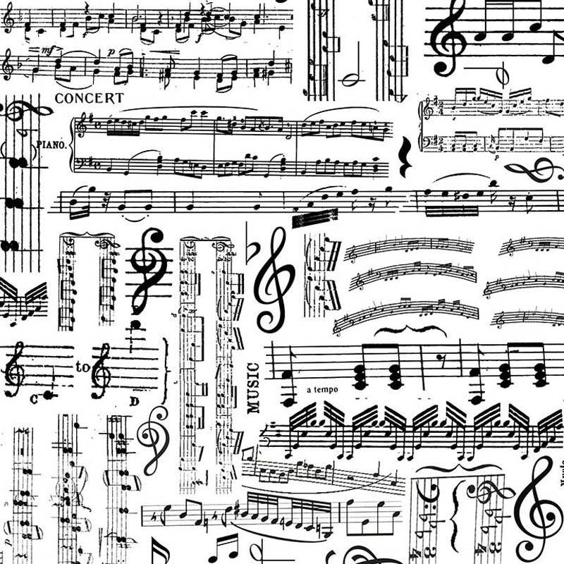 Music Sheets White - Frumble Fabrics