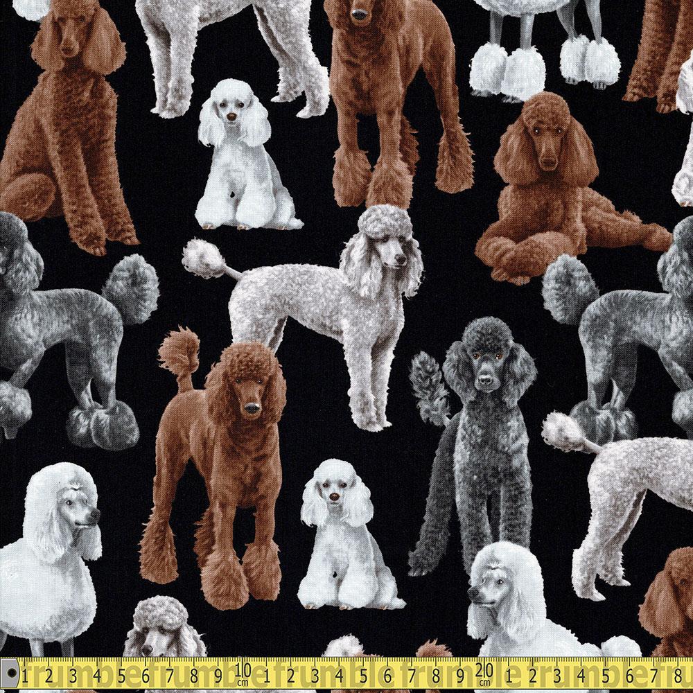 Poodles Black - Frumble Fabrics