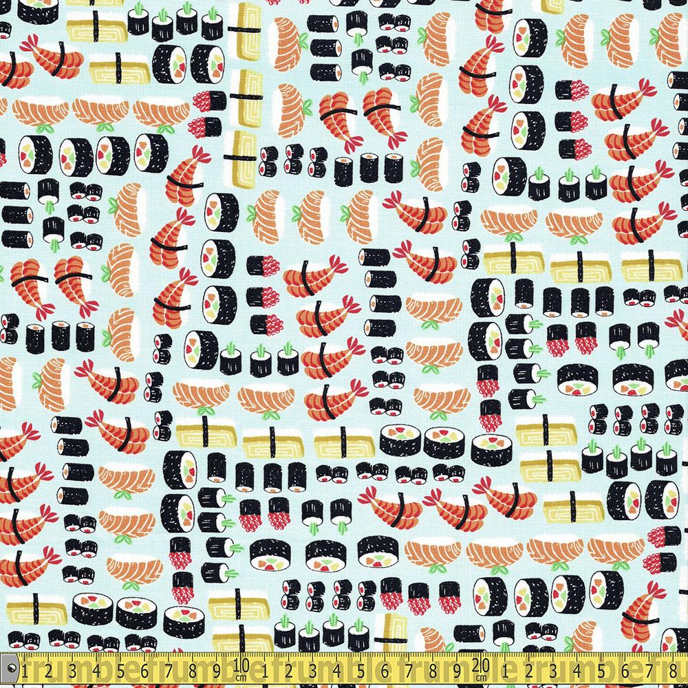 Sushi Food Blue - Frumble Fabrics