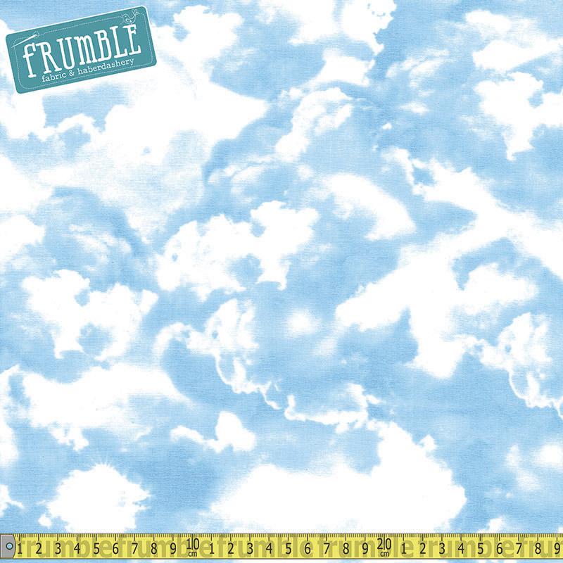 Little Fluffy Clouds Blue - Frumble Fabrics